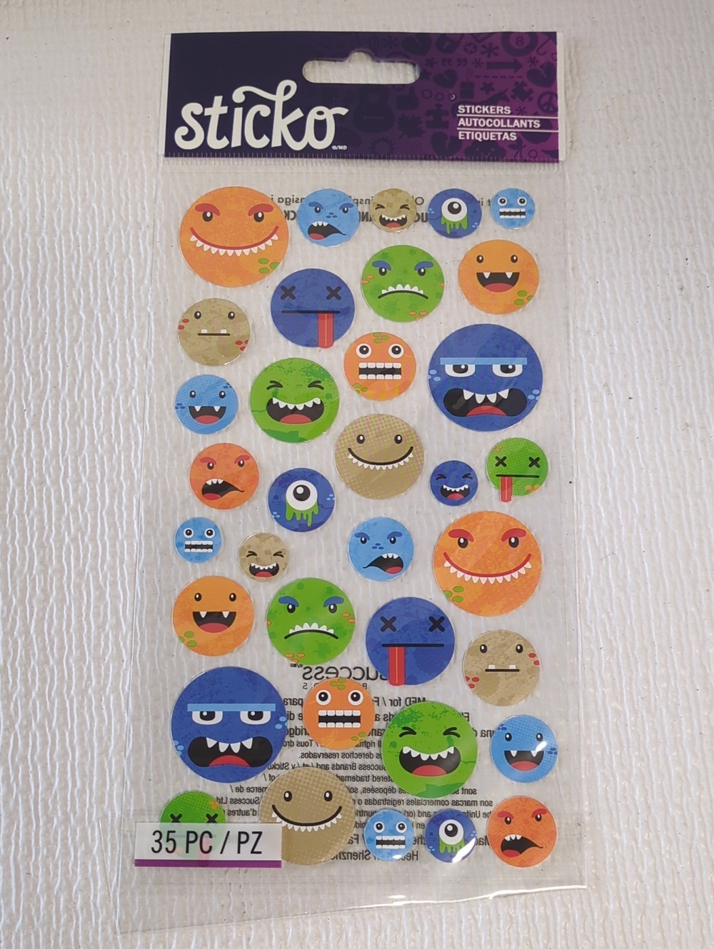 🏵️Sticko Monster Emoji Sticker Pack - Multicolor